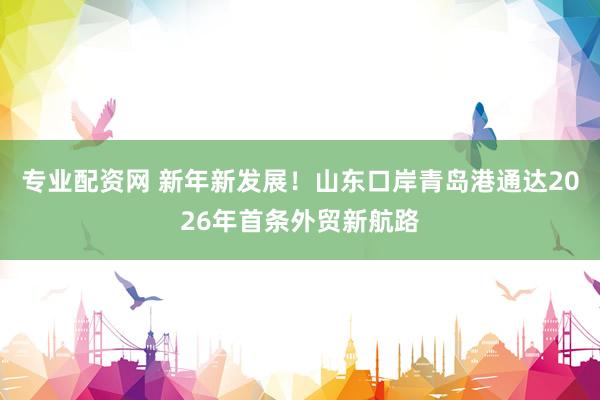 专业配资网 新年新发展！山东口岸青岛港通达2026年首条外贸新航路